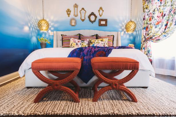 Bright Master Bedroom With Bohemian Design Features Bright Master Bedroom With Bohemian Design Features
