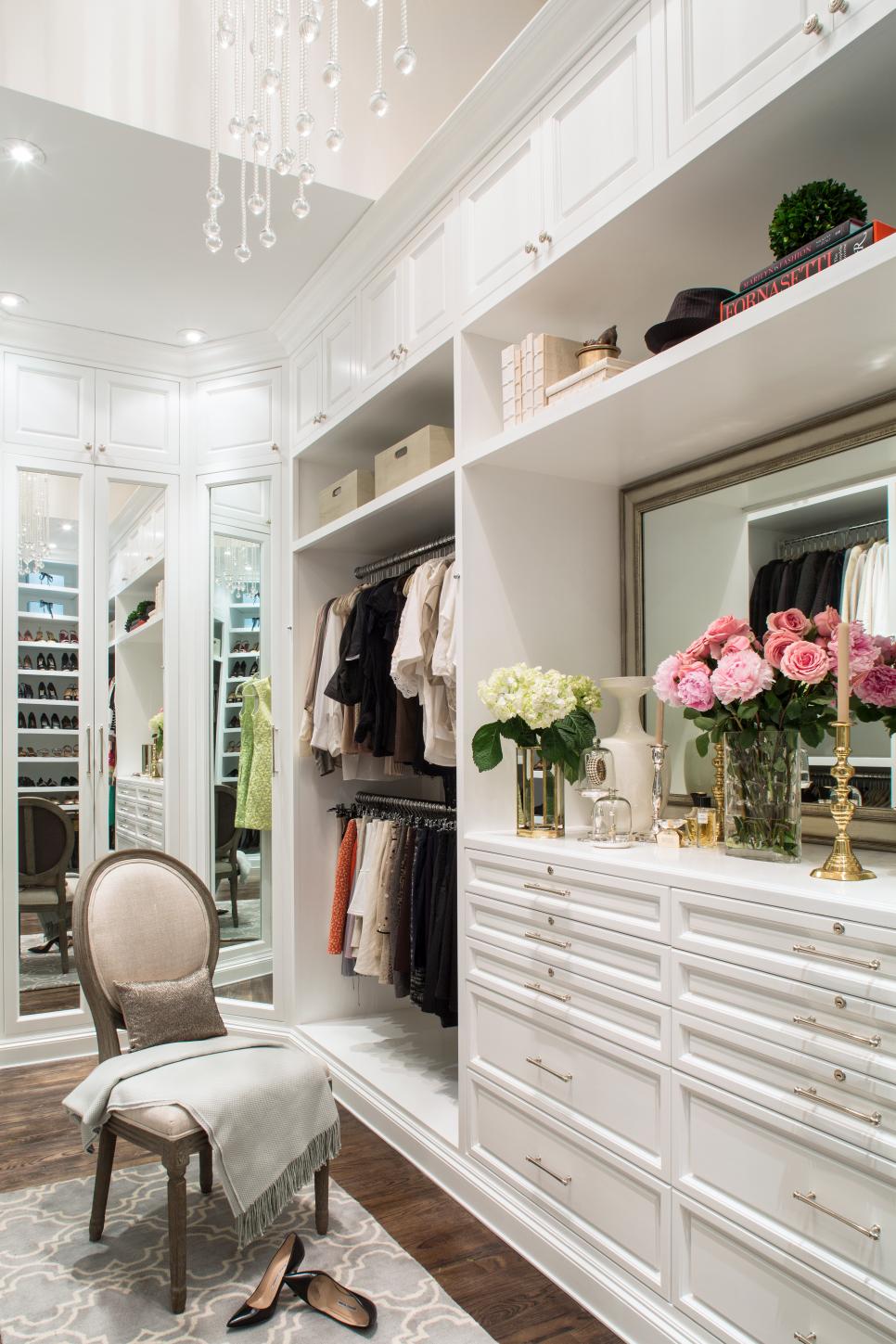 Bright, Functional and Glamorous Walk-In Closet White Walk-In Closet With Ample Storage