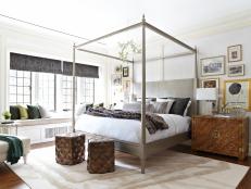 Light-Filled Eclectic Master Bedroom With Canopy Bed