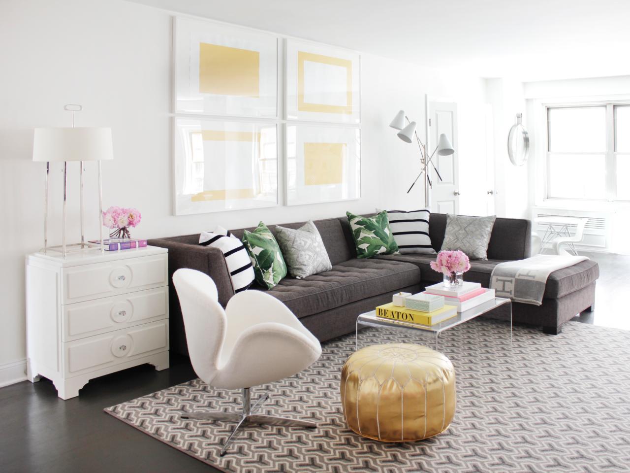 12 Living Room Ideas For A Grey Sectional HGTVs Decorating