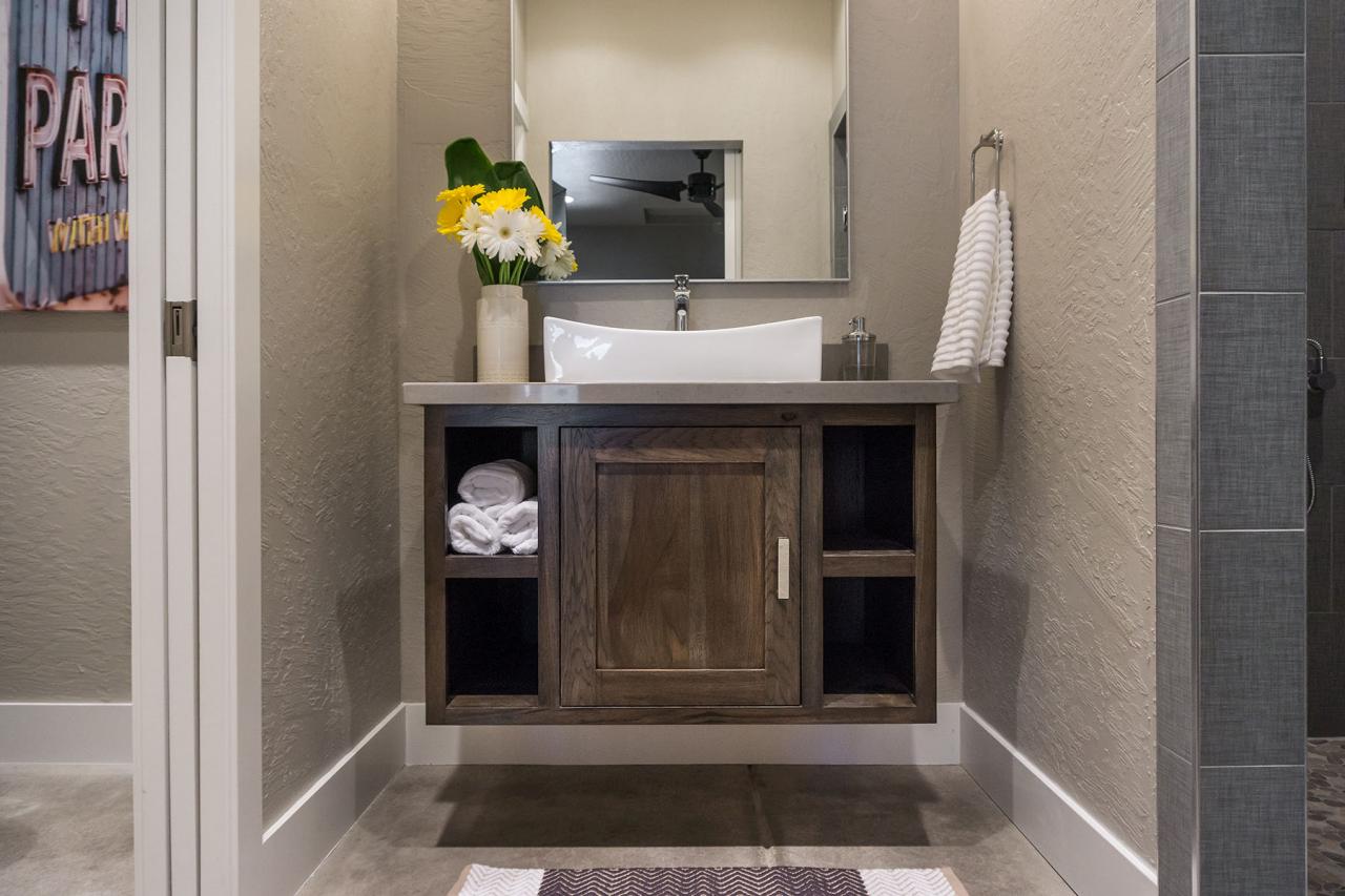 Small White Floating Bathroom Vanity