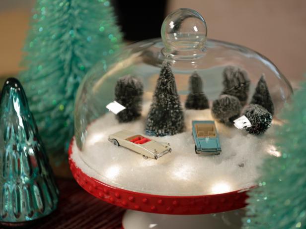Cake Stand Turned Snow Globe Cake Stand Turned Snow Globe