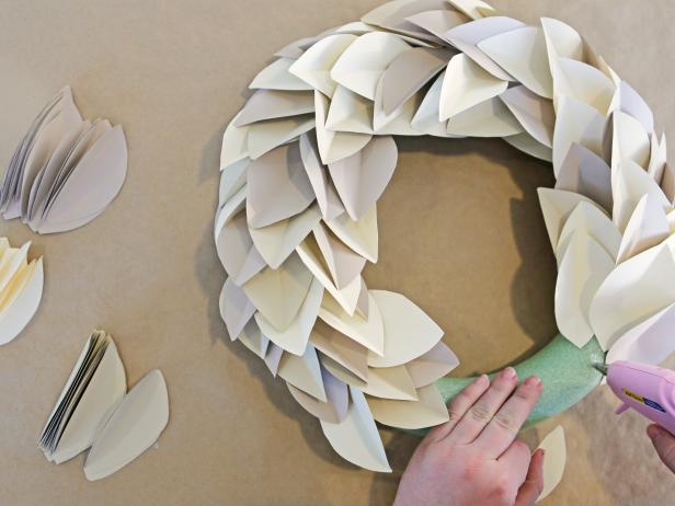 Step 6: Continue adding leaves and alternating hues.
