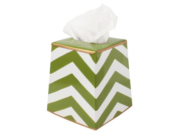 Green and White Chevron Tissue Box Cover Green and White Chevron Tissue Box Cover