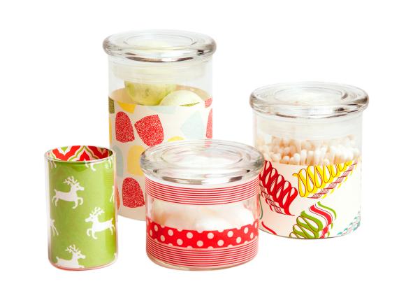 Ribbon-Wrapped Jars and Votives Ribbon-Wrapped Jars and Votives