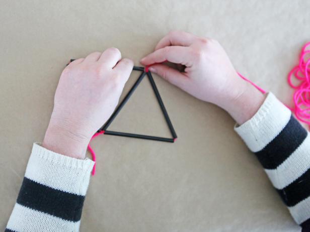 Step 5: Tie off the second triangle at the tip.