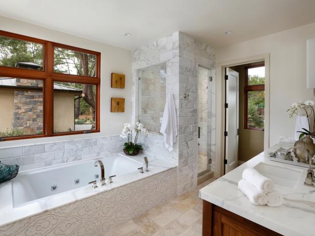 Zen-Inspired Bathroom With Decorative Bathtub Zen-Inspired Bathroom With Decorative Bathtub