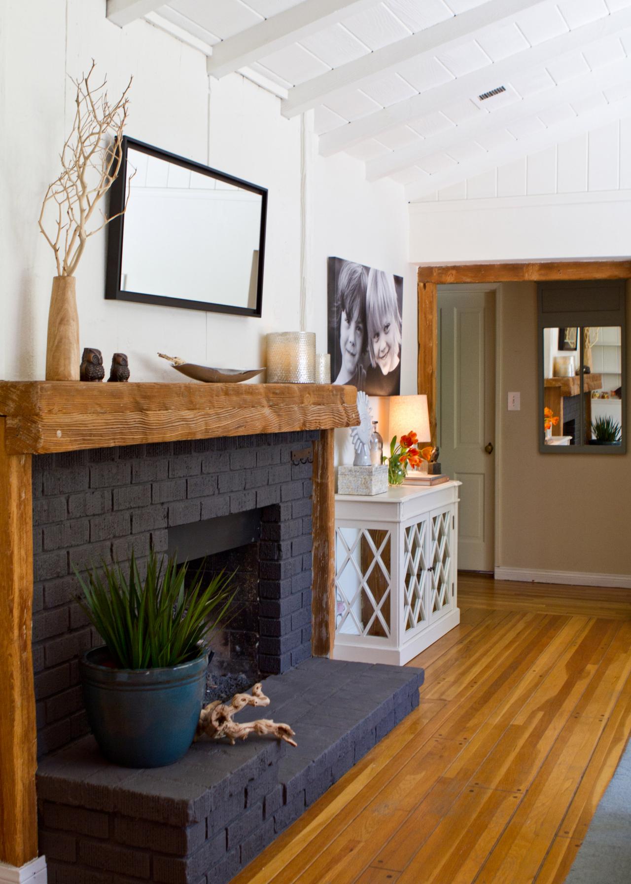 15 Painted Brick Fireplaces HGTV's Decorating & Design Blog