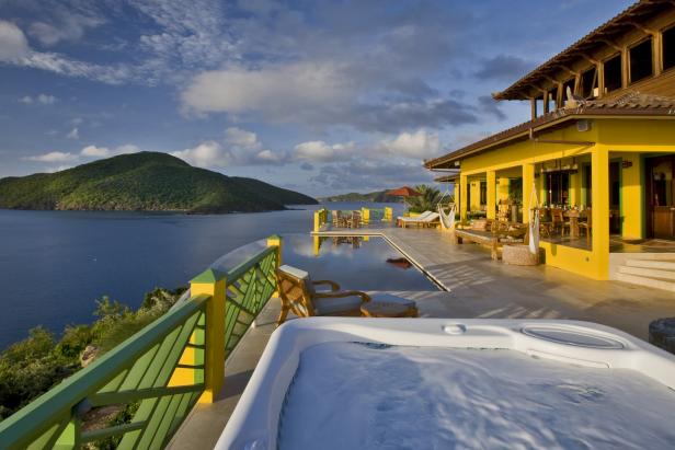 Hot Tub View: Balinese-Inspired Villa in Tortola, British Virgin Islands Hot Tub View: Balinese-Inspired Villa in Tortola, British Virgin Islands