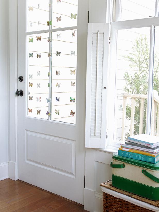 Butterfly Garland on White Door