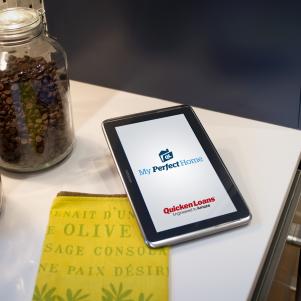 A Tablet Loaded With a Sponsor's App in the 2014 HGTV Smart Home Kitchen