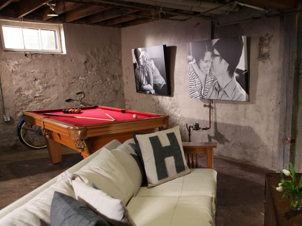 Industrial Basement Hangout With Pool Table Industrial Basement Hangout With Pool Table