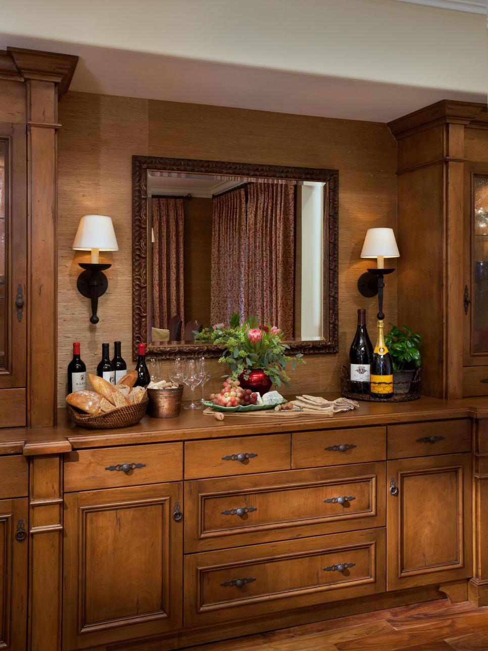 Custom Built-In Bar and Buffet in Traditional Dining Room