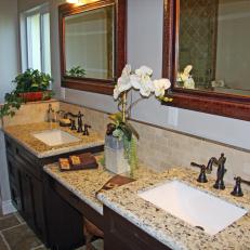 Traditional Bathroom With Granite Vanity Countertop