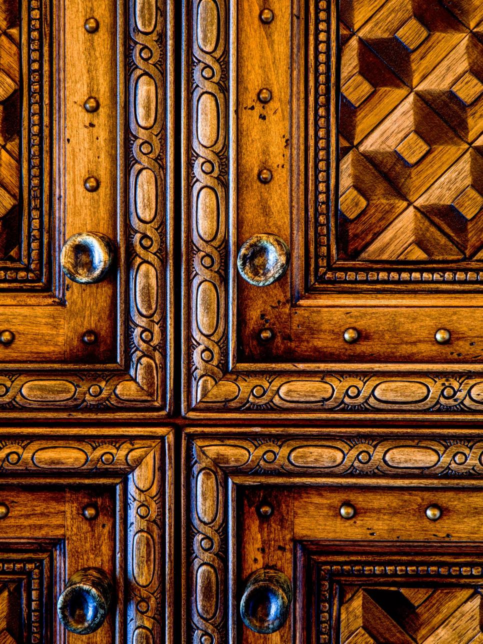 Carved Wood Bathroom Cabinets With a Mediterranean Style
