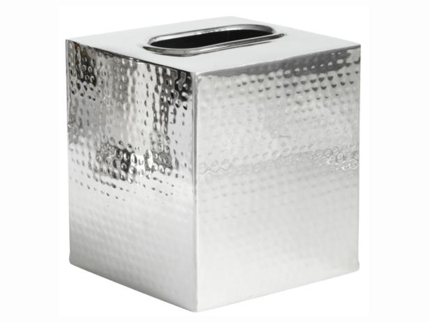 Hammered Stainless Steel Tissue Box Cover Hammered Stainless Steel Tissue Box Cover