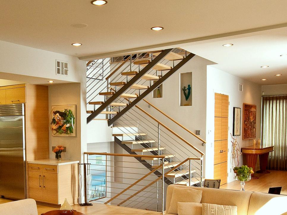 Living Space With Open Staircase