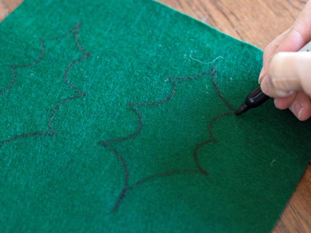 Drawing Leaves On Felt