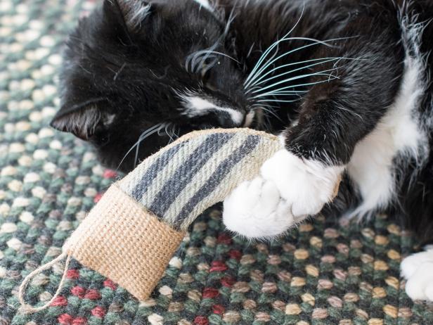 If your kitty goes gonzo for catnip (half of all cats do), treat them with a small, handmade toy to hold their stash. Scientists agree that smelling, rather than eating, catnip garners the biggest response but they still aren't sure what neurological reaction catnip triggers for sensitive cats. It's thought that it stimulates receptors in their brains that makes them feel initially energetic, playful and happy, then mellow and relaxed. Stitch up your own with our <a href=&quot;http://www.hgtv.com/handmade/how-to-make-a-christmas-catnip-toy/index.html&quot;>step-by-step instructions</a>.