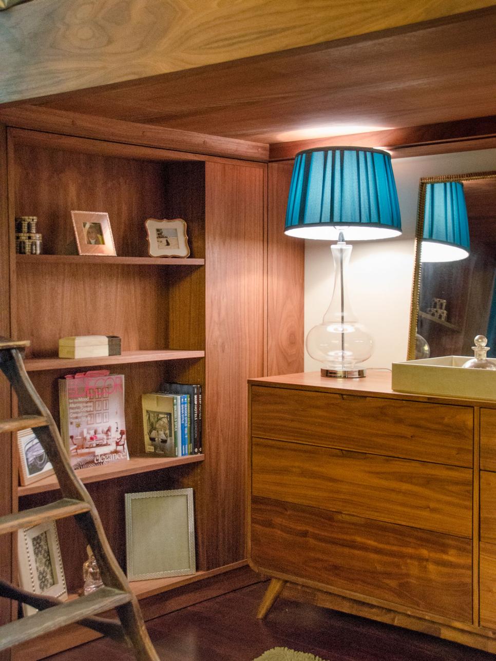 Midcentury Nook with Open Shelving and Dresser