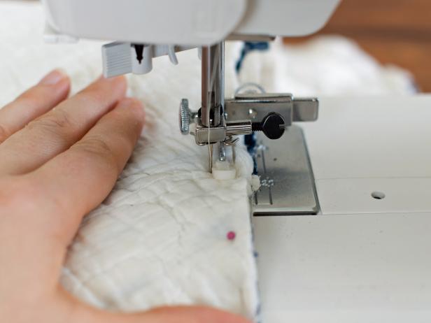 Stitch stocking along pin line.