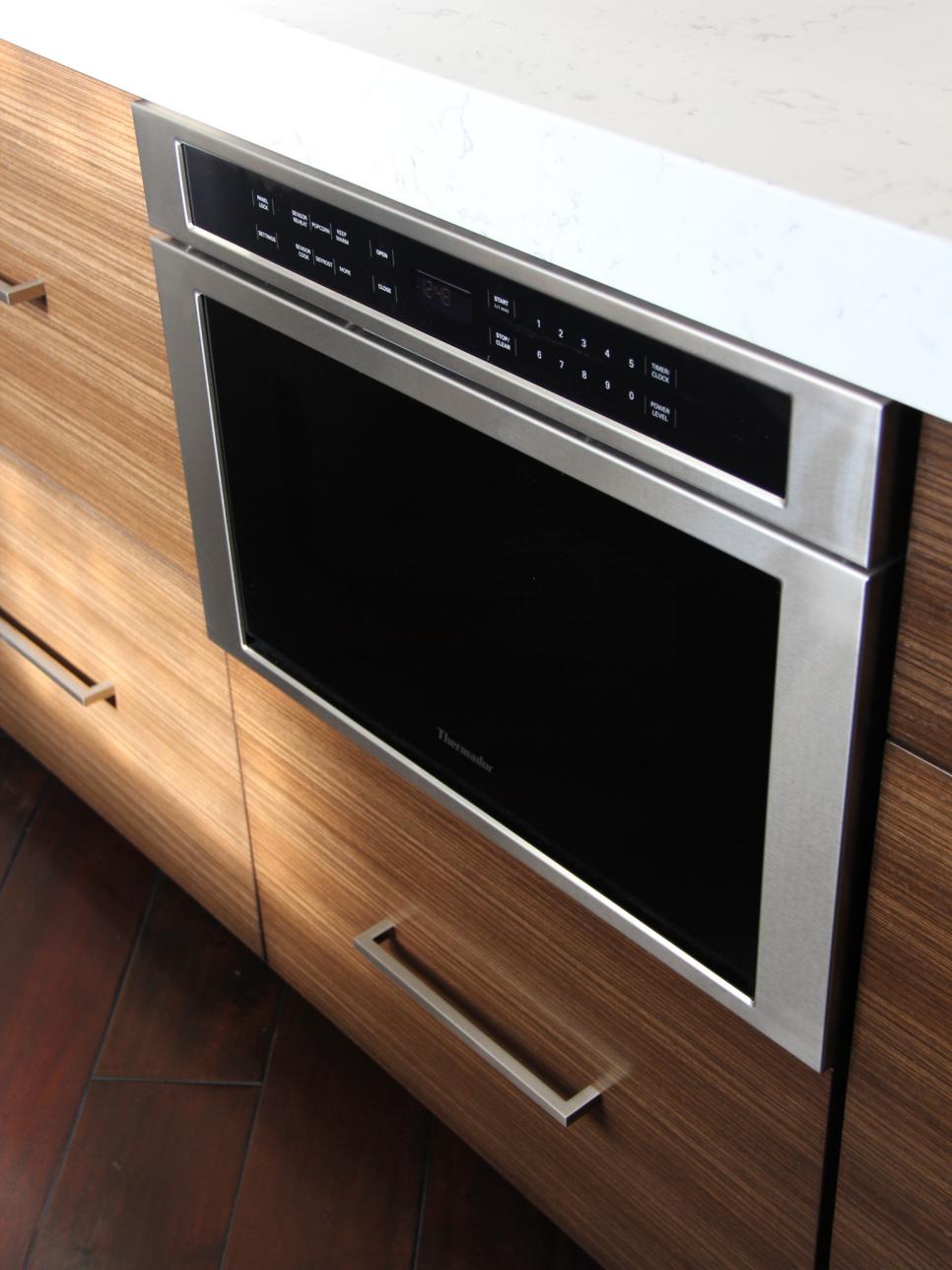 Built-in Microwave Drawer in Kitchen Island
