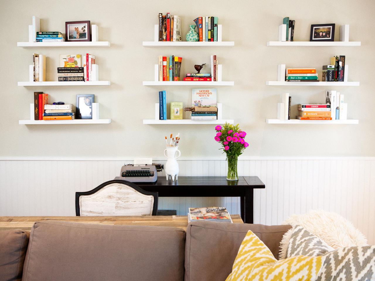 White Floating Shelves For Living Room