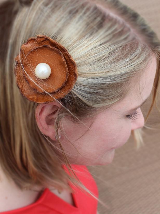 DIY Leather Flower Clip DIY Leather Flower Clip