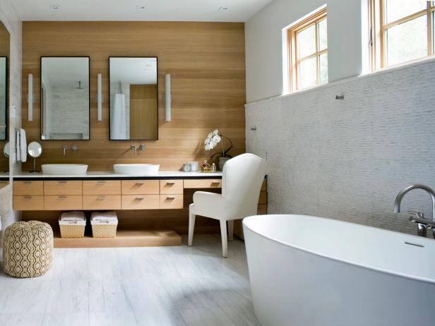 bathroom spa natural hgtv style wood neutral tranquil