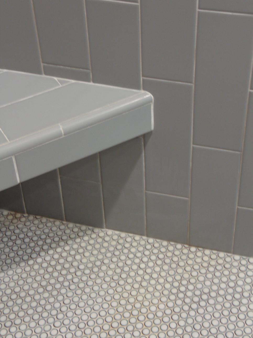 Timeless Oasis Gray Subway Tile Shower  
