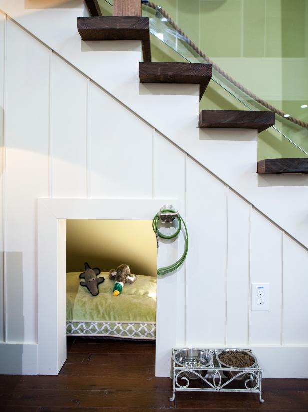 Cozy Pet Nook Beneath Stairs Cozy Pet Nook Beneath Stairs