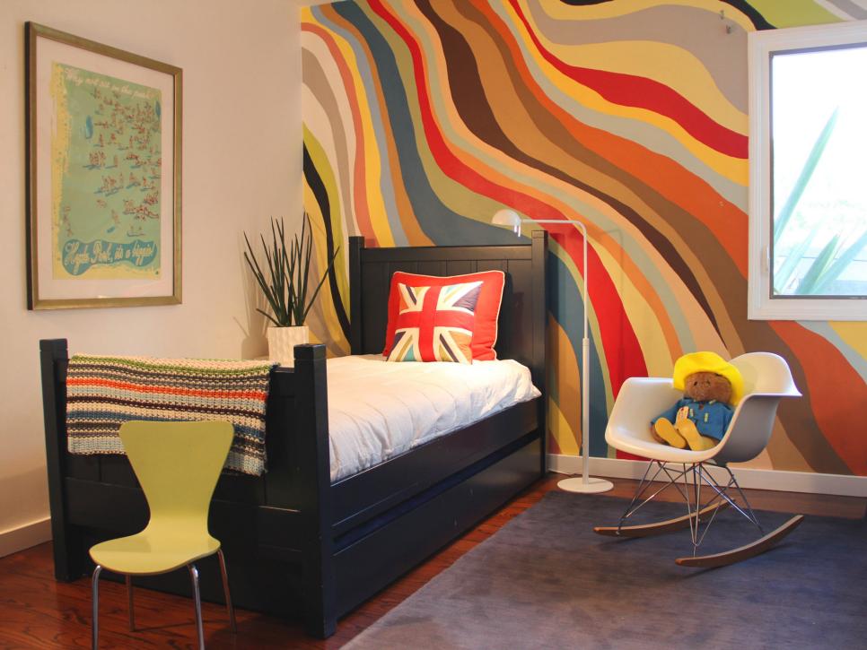 Colorful Mural in Kids Bedroom