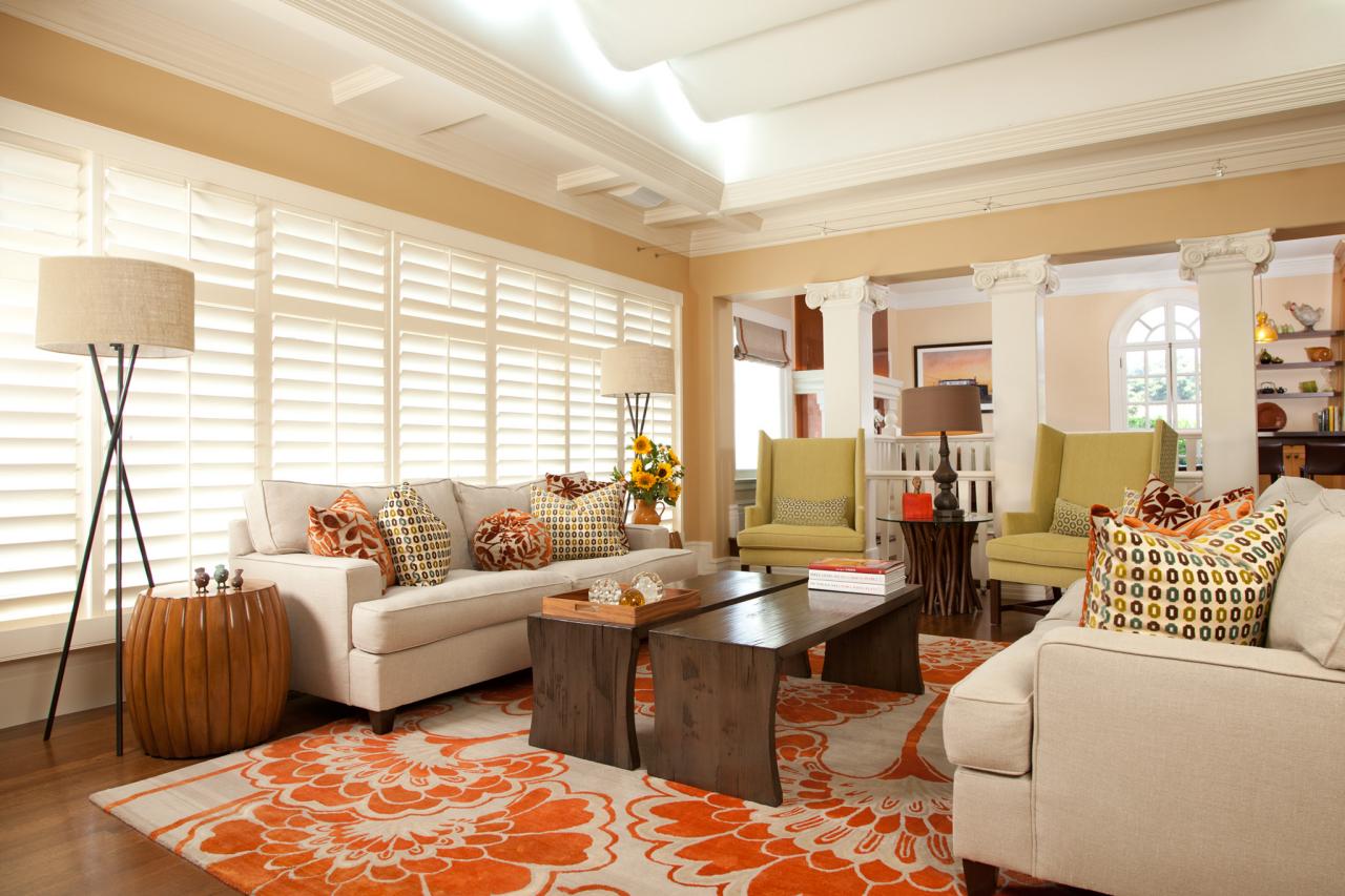 Photo Page Hgtv inside Fantastic Orange Rug Living Room – Perfect Image Reference