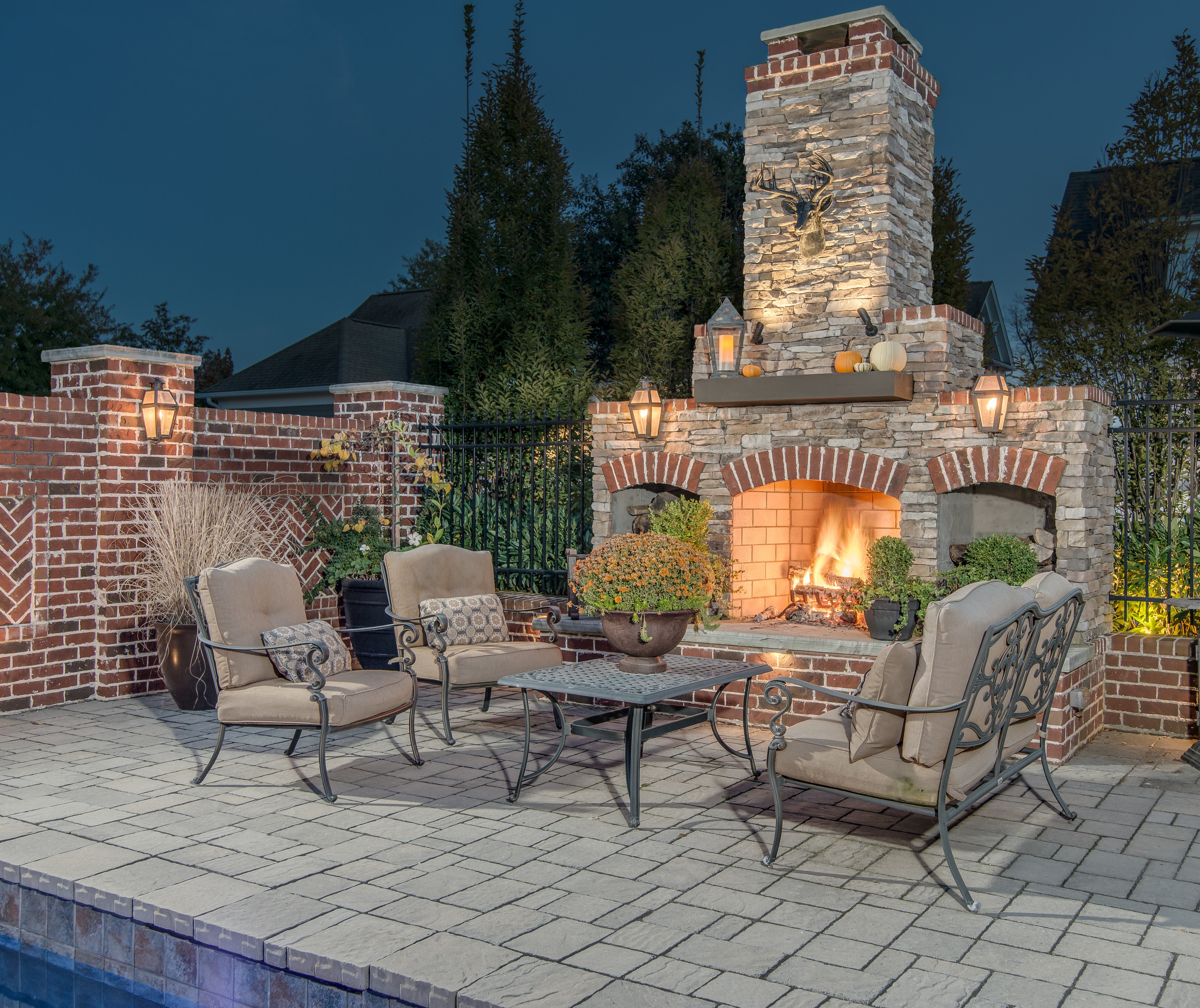 patio pool and fireside
