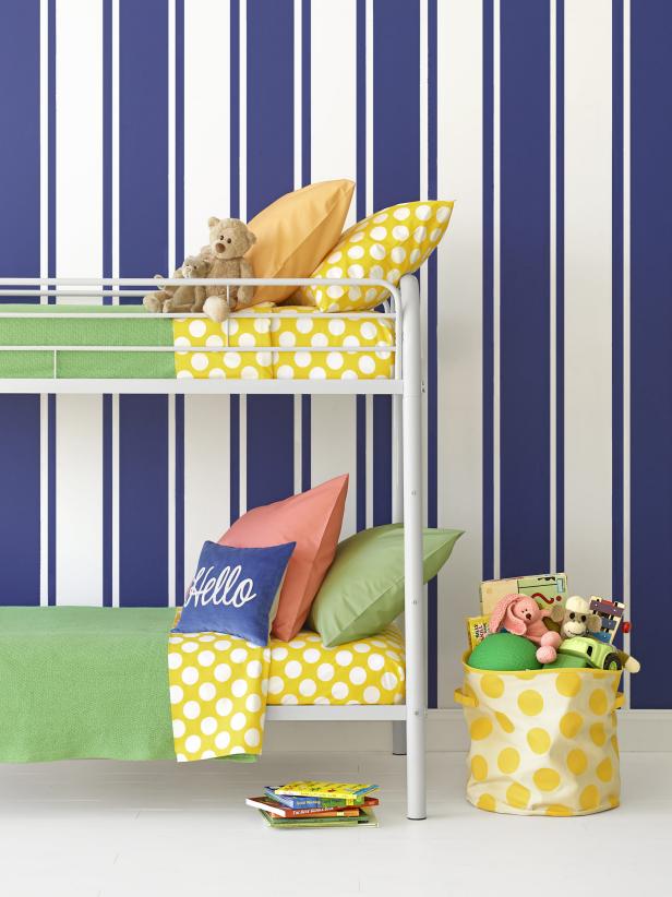 Ticking Stripes in a Kid's Bedroom Ticking Stripes in a Kid's Bedroom