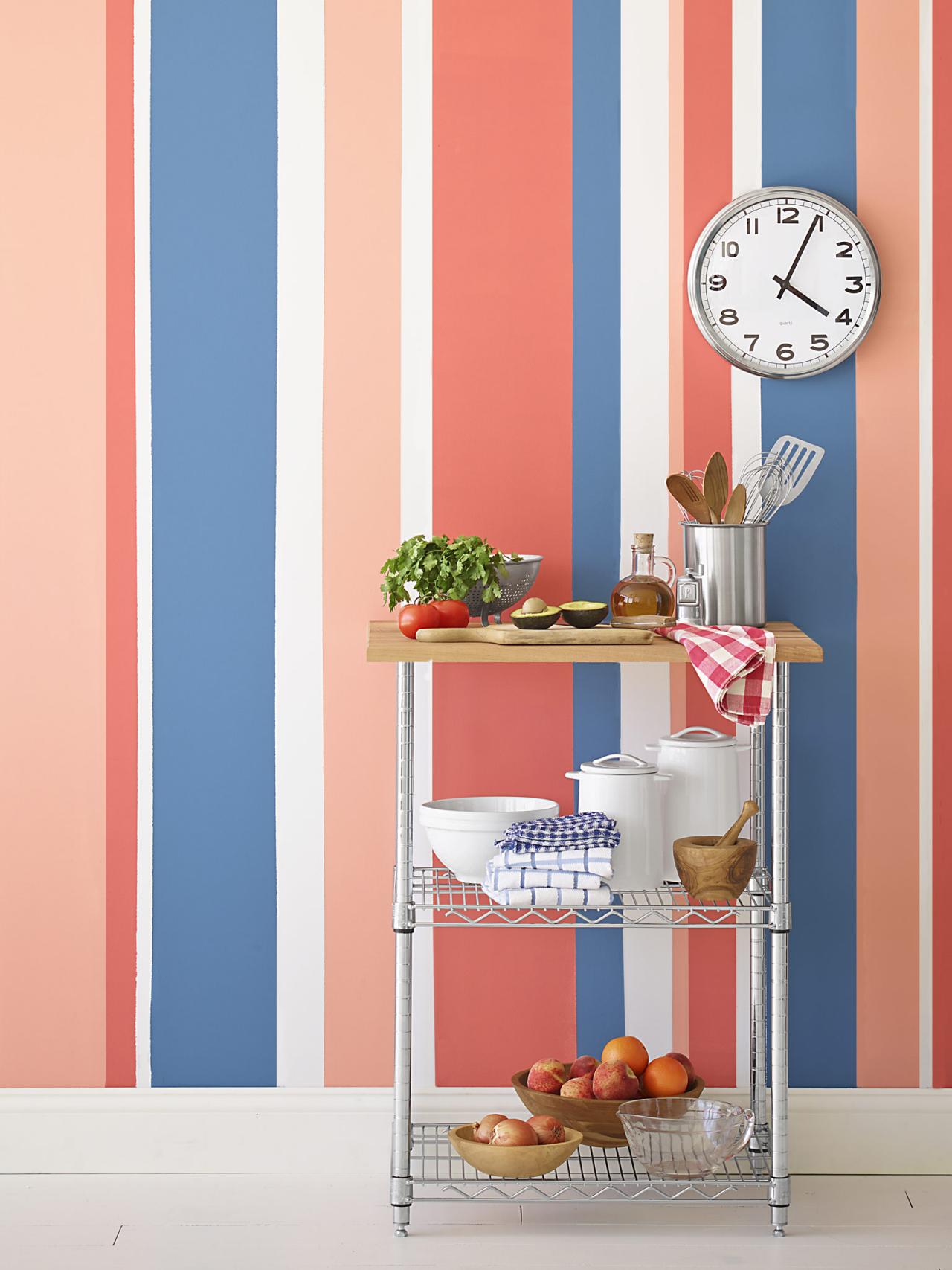 Painting Multicolored Stripes on a Wall HGTV