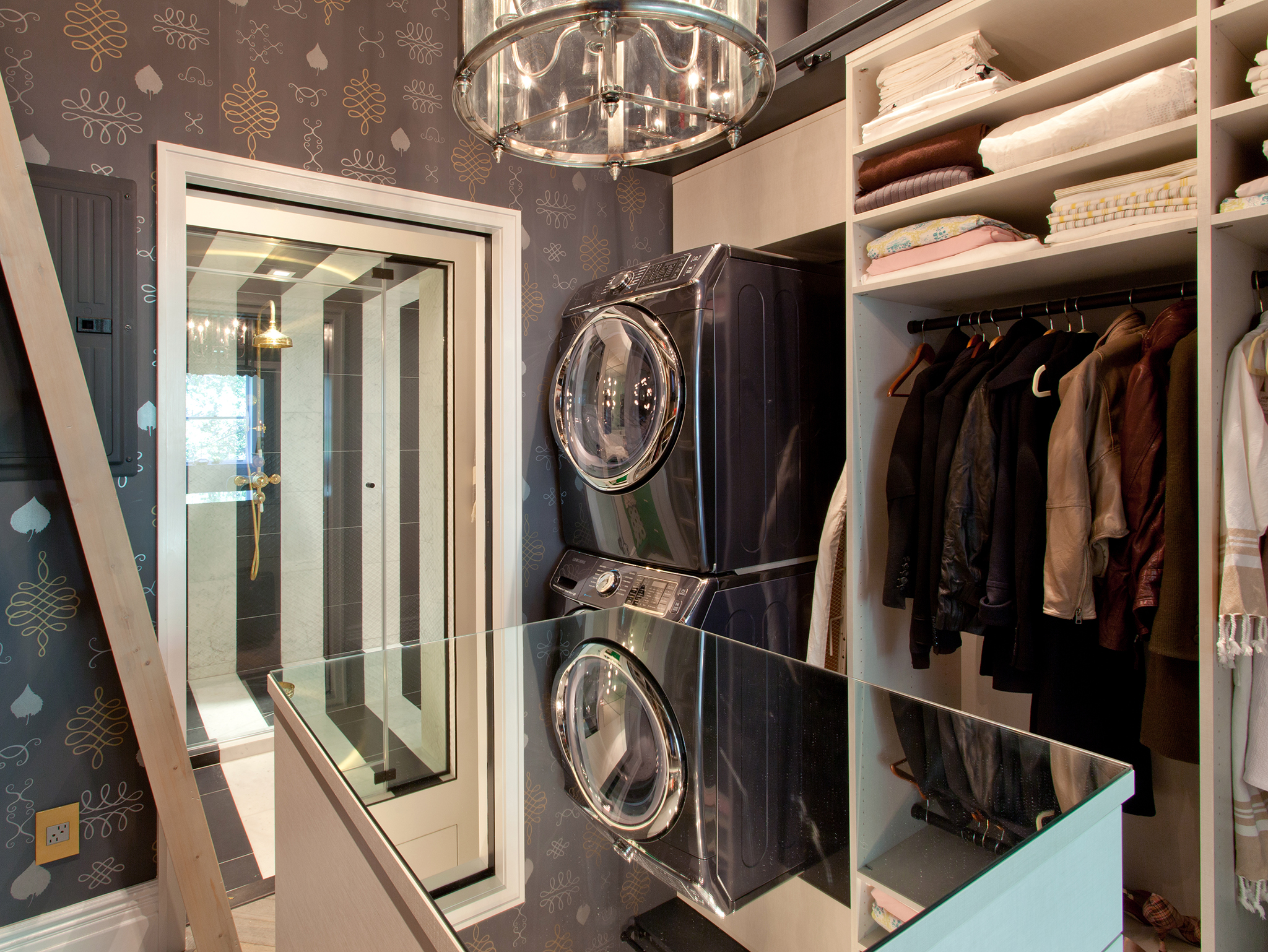 closet design with stack washer and dryer closet design with stack washer and dryer