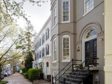 Located in Georgetown, this D.C.  home gives off a traditional townhouse vibe from the outside, but the inside features a newly-redone transitional design, which incorporates modern style with classic design elements.