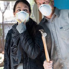 Chip and Joanna Gaines With Dust Masks