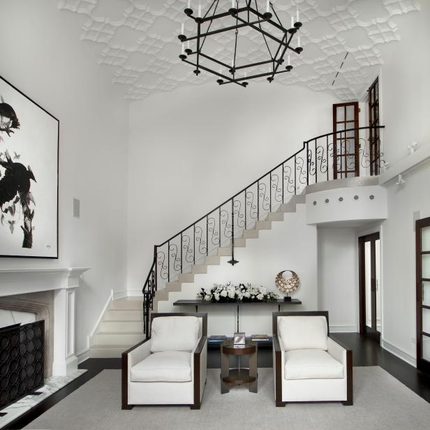 White Stairwell and Armchairs White Stairwell and Armchairs