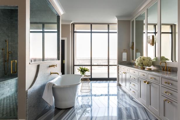 Neutral Spa Bathroom With Freestanding Tub Neutral Spa Bathroom With Freestanding Tub