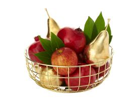 Apple and Gold Pear Centerpiece