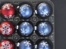 Use an Apple Container to Store Christmas Ornaments