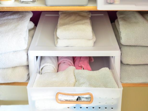 Plastic Drawers Keep Linen Closet Organized Plastic Drawers Keep Linen Closet Organized