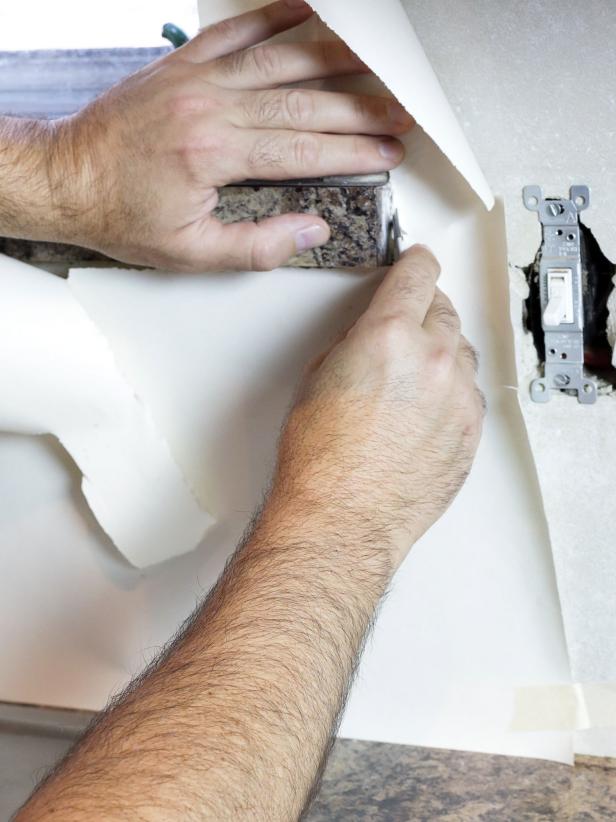 DIY Acrylic and Fabric Kitchen Backsplash, Create Paper Template DIY Acrylic and Fabric Kitchen Backsplash, Create Paper Template