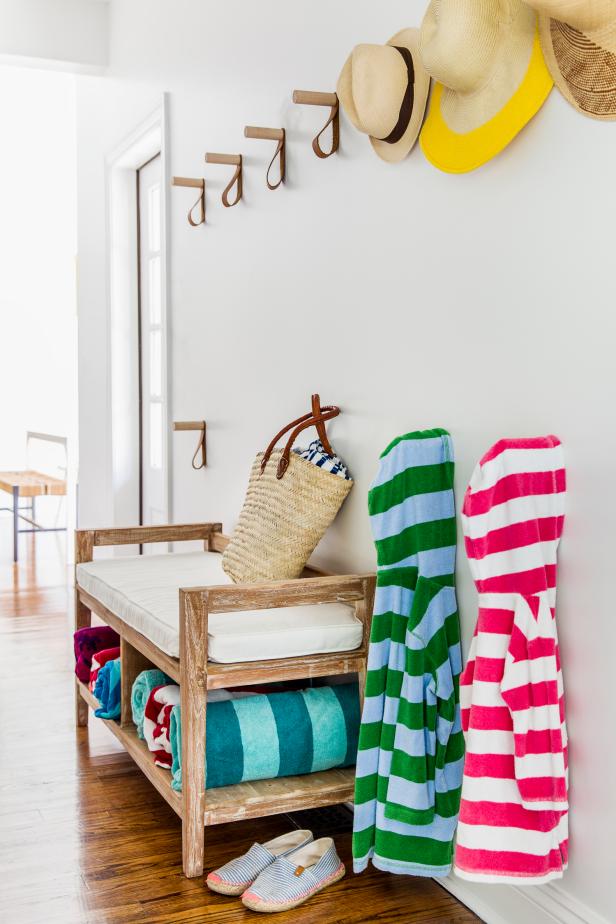 Bench and Hooks Corral Beach Accessories in Entryway Bench and Hooks Corral Beach Accessories in Entryway