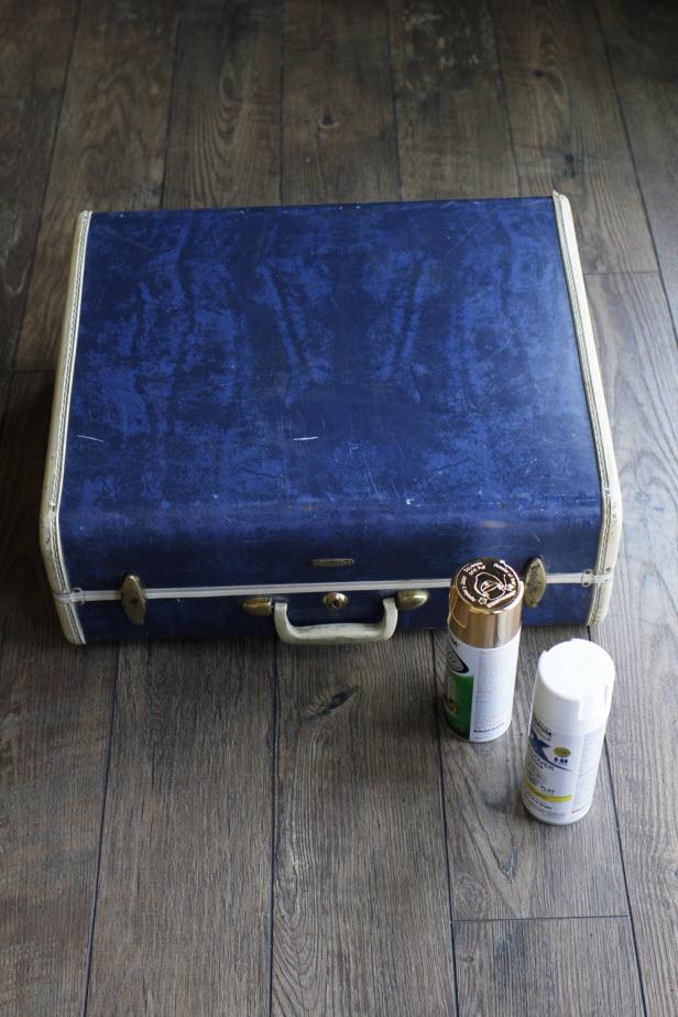 DIY Metallic Gold Suitcase DIY Metallic Gold Suitcase