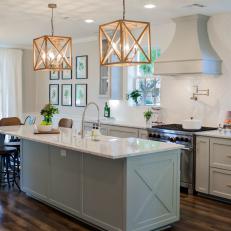 Modern Pendant Lights Create Focal Point for Remodeled Kitchen