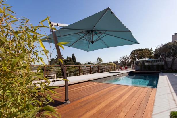 Modern Pool and Deck with Built-In Shade Modern Pool and Deck with Built-In Shade