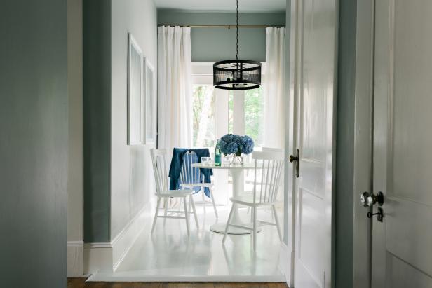 Kitchen Eating Area With Painted White Floors Kitchen Eating Area With Painted White Floors